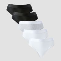 tanga de talle medio para mujer de mp paquete de 5 - blanconegrogris jaspeado - xs