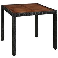set comedor jardin 5 uds  mueble jardin mesa y sillas ratan sintetico y madera acacia negro
