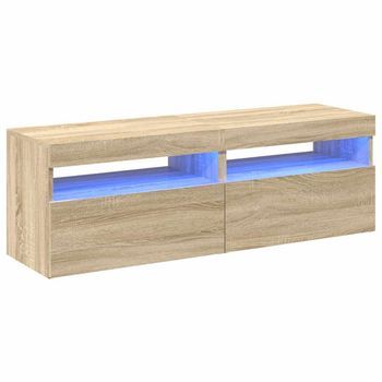 Muebles Para Tv Con Luces Led 2 Uds Roble Sonoma 60x35x40 Cm Vidaxl