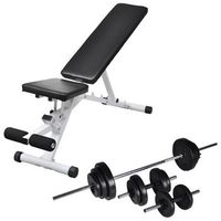 banco de entrenamiento con juego de pesas y mancuernas 305 kg vidaxl