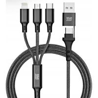 cablerrr 4 en 1 blue star cafule c172 usb-cmicro usblightning 24a 12w 12m