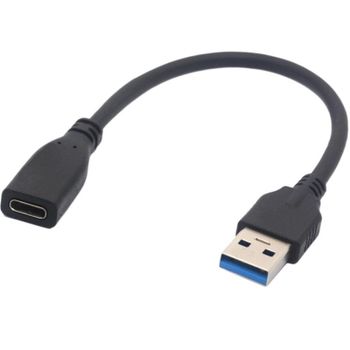 Cable adaptador USB-C hembra a USB-A macho DLH DY-TU4625 0,225 m Negro