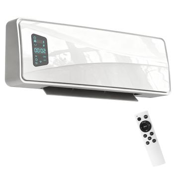 HOMCOM Calefactor Eléctrico de Pared 2000W con 3 Modos Pantalla LED Termostato Temporizador y Oscilación Blanco   Aosom España