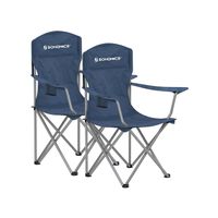 sillas de camping exterior respaldo alto apoyabrazos bolsillo para tazas azul crepusculo