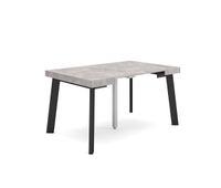 mesa consola extensible mesa comedor plegable 140x90x73cm para 6 comensales patas de madera estilo moderno cemento