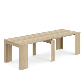 Mesa consola extensible 50-235x90 cm melamina roble canadian