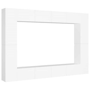 Juego De Mueble Para Tv De 8 Piezas Aglomerado Blanco Vidaxl
