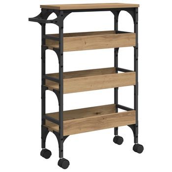 Carro De Cocina Roble Artisan 53 X 20 X 76 Cm Vidaxl