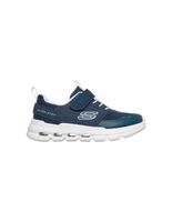 zapatillas skechers glide-step flow nino navy trubuck white mesh carolina blue