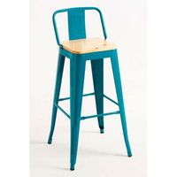 pack 2 taburetes torix respaldo madera natural 95 cm de acero reforzado 954141 cm - verde azulado