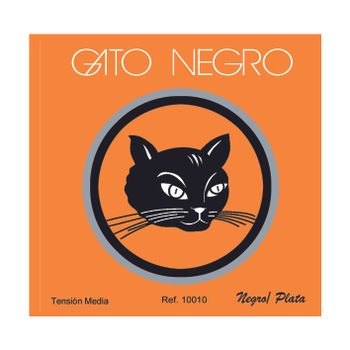 Juego de cuerdas para guitarra clásica y Española Gato Negro nylon Negro y bajos plateados. Fabricadas en nylon negro y acero con entorchado plata de alta calidad en España desde 1868
