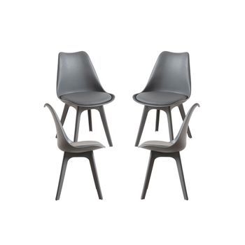 Pack 4 Sillas Synk Suprym De Polipropileno 82*48*43 Cm - Gris Oscuro