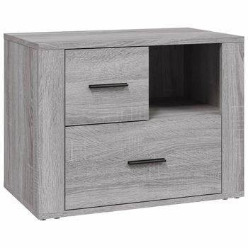 Mesita De Noche | Armario De Noche | Mesa De Noche Madera Contrachapada Gris Sonoma 60x36x45 Cm