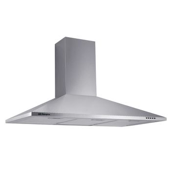Orbegozo DS 59190 IN Campana Extractora Decorativa 90 cm Inox – Clase Energética B, Extracción 336 m³/h, Motor 65W, 3 Niveles de Potencia, 2 Luces LED 2.5W, Chimenea Regulable y 3 Filtros de Aluminio