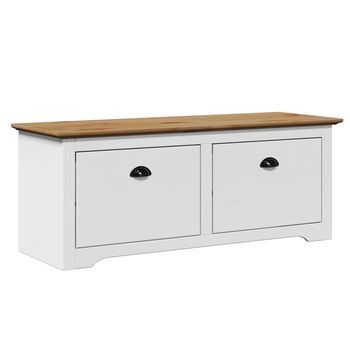 Banco De Recibidor Bodo Blanco Y Marrón 114x40x45 Cm Vidaxl