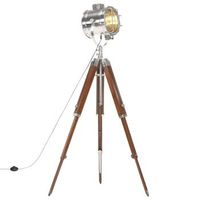lampara de suelo con tripode madera maciza de mango 165 cm vidaxl