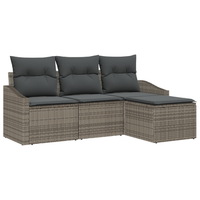 juego de sofa de jardin de 4 uds con cojines de ratan sintetico gris cfw724547