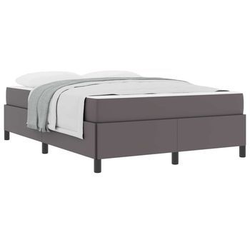 Estructura De Cama Con Colchón Gris 160 X 200 Cm Tela Vidaxl