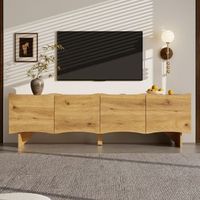 mueble de tv - mueble para salon - tablero de particulas - natural 155x36x47cm
