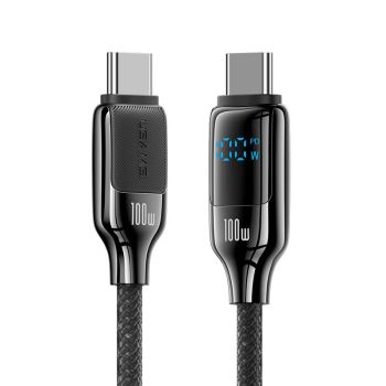 USAMS SJ742 Cable Digital Tipo-C a Tipo-C de 100W con Pantalla PD Carga Rápida Transmisión de Datos Núcleo de Cobre Engr