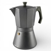 cafetera italiana moka de aluminio para induccion vitro gas y electrica  espresso  6912 tazas  happy friends