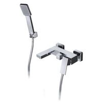 set bagnodoccia cromado con cuerpo de laton y tubo flexible metalico de 180 cm