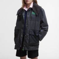 barbour x ganni duffle waxed cotton coat - uk 18