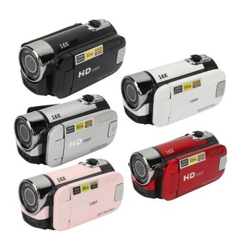 Cámara Digital HD de 1080P y 16MP, videocámara con pantalla giratoria de 2,4 pulgadas, grabadora de vídeo antigolpes con Zoom 16X HD y luz de relleno