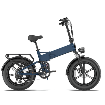 Bicicleta Eléctrica Plegable Urlife T5, Fatbike De 20”, Batería Extraíble, Azul