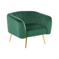 sillon de terciopelo verde oscuro dorado respaldo patas metal glamour laconia