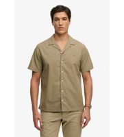 superdry para hombre m4011138a camisa cabana marron verdoso xl casual algodon manga corta