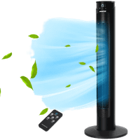aigostar harbor - ventilador de torre con mando ventilador silencioso 40db pantalla led 4 modos 3 velocidades temporizador de 12 horas oscilacion de 65 ventilador de pie 45w 93cm negro harbor