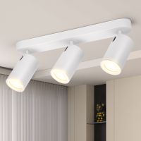 aigostar lampara techo focos blanco orientable moderno plafon de techo con 3 focos gu10 aplique techo para interior ajustables y giratorios foco de techo para pasillos comedores sin bombilla