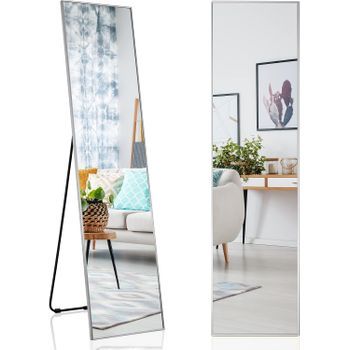 160 X 40 Cm Espejo Rectangular/3 En 1 Espejo De Pared O De Pie Costway 160 X 40 X 2 Cm Oro