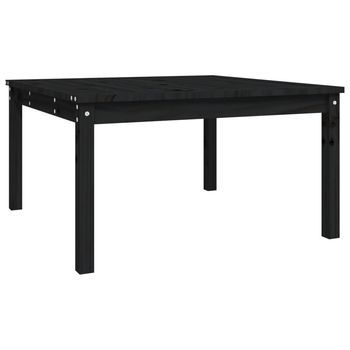 Mesa De Jardín | Mesa De Exterior Madera Maciza Pino Negro 82,5x82,5x45 Cm