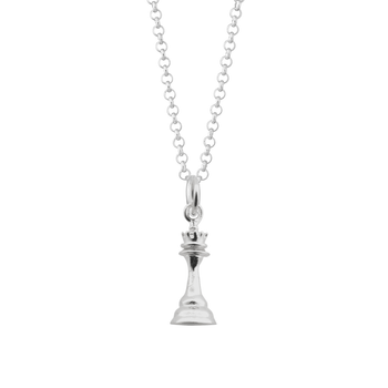 Personalised Silver Chess Piece Necklace