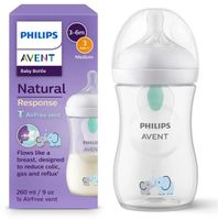 philips avent scy67381 biberon natural response airfree elefante  tetina 3 flujo medio 260 ml