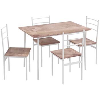 Conjunto de comedor 110x70x75 cm blanco