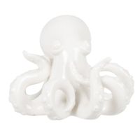 figura de pulpo de porcelana blanca alt 9 cm