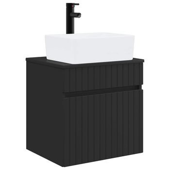 Vanidad De Lavabo Montada En La Pared Negro 49 X 41 X 63 Cm Vidaxl