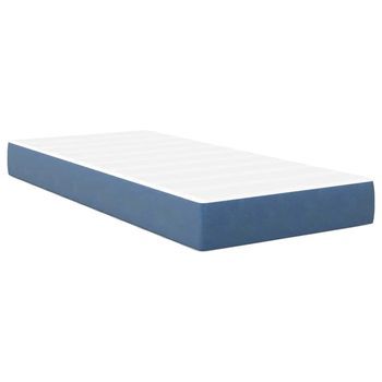 Cama Individual | Cama Para Adulto | Colchón De Cama Con Colchón Azul 90 X 190 Cm Tela