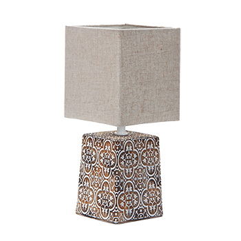 Aigostar 197056 - Lámpara de Cerámica, Lámpara de Mesa E14, LED Luz Mesita de Noche, Pantalla de Tela, Lámpara Escritorio Diseño Clasico Vintage para Dormitorio, Estudio, Salon etc