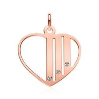 colgante grabado de plata 925 rosado con circonitas