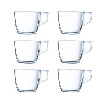Set 6 tazas vidrio templado transparentes 22 cl