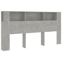 cabecero con almacenaje cama accesorio mesita de noche estante 200 x 185 x 1045 cm mdf gris tdl0200032