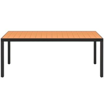Mesa De Jardín | Mesa De Exterior De Aluminio Y Wpc Marrón 185x90x74 Cm