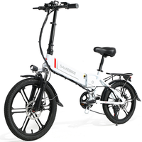 samebike 20lvxd30-ii bicicleta de trekking electrica plegable de 250 w 20 48 v 104 ah blanco