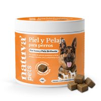 piel y pelaje para perros natuva pets - piel sana y pelo brillante - con aceite de salmon y dha de algas - con biotina zinc y vitaminas c y e - 120 soft chews