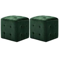 mesitas de noche 2 unidades terciopelo verde 30x30x30 cm vidaxl