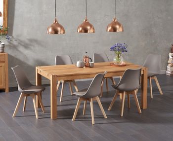 Verona 150cm Solid Oak Dining Table with Duke Faux Leather Chairs